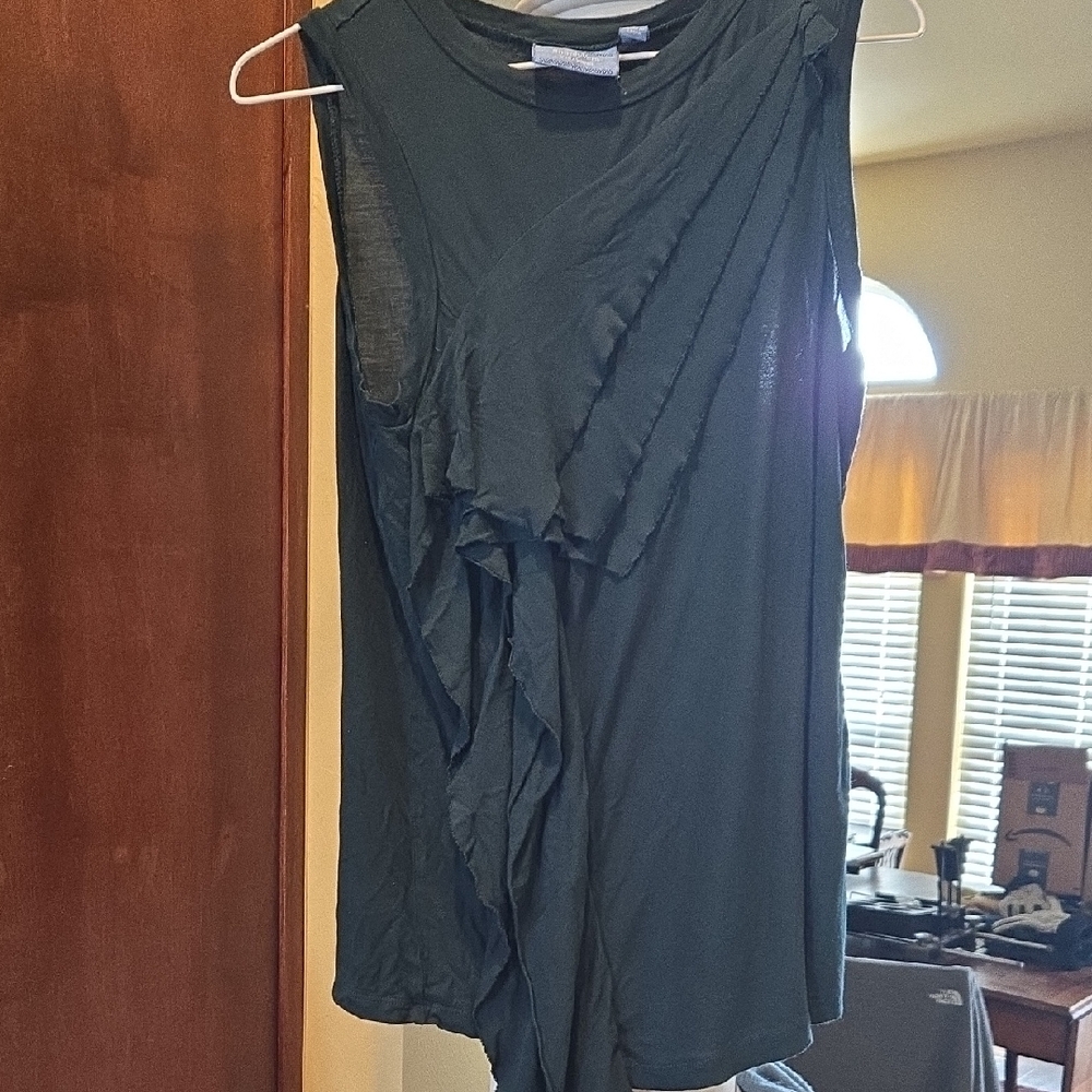 Simply Vera Vera Wang Forest Green Sleeveless Top Size L